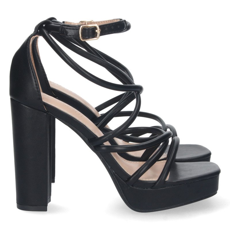 Sandalias de tacón para fiesta mujer color negro