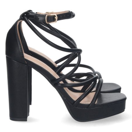 Sandalias de tacón para fiesta mujer color negro