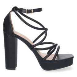 Sandalias de tacón para fiesta mujer color negro