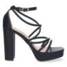 Sandalias de tacón para fiesta mujer color negro