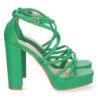 Sandalias de tacon para fiesta con mini plataforma mujer verde