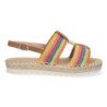 Sandalias planas forradas en yute hebilla mujer multi color