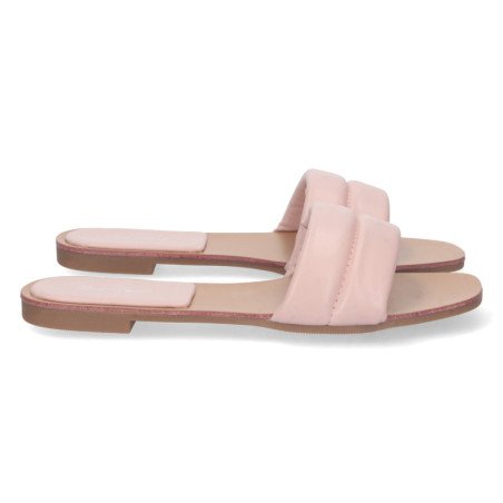 Sandalias planas color rosa para mujer pala acolchada 2S41