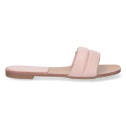 Sandalias planas color rosa para mujer pala acolchada 2S41