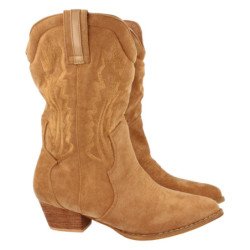 Botas cowboy tacón campero mujer marrón