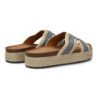 Sandalias planas en yute pala trenzada para mujer color azul 3U11