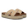 Sandalias planas en yute pala trenzada para mujer color beige 3U11