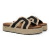 Sandalias planas en yute pala trenzada para mujer color negro 3U11