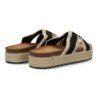 Sandalias planas en yute pala trenzada para mujer color negro 3U11