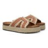 Sandalias planas en yute pala trenzada para mujer color rosa 3U11