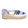Alpargatas planas en yute estilo valenciana para mujer color azul 3U27