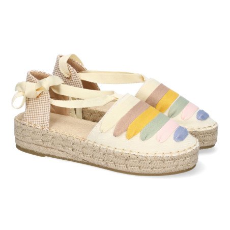 Alpargatas planas en yute estilo valenciana para mujer multi color 3U27