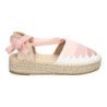 Alpargatas planas en yute estilo valenciana para mujer color rosa 3U27