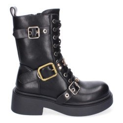 Bota de tacón para mujer comodas y elegantes adornos de hebillas