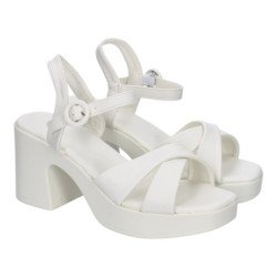 Sandalias de tacón cómodo fiesta para mujer color blanco 5Q100