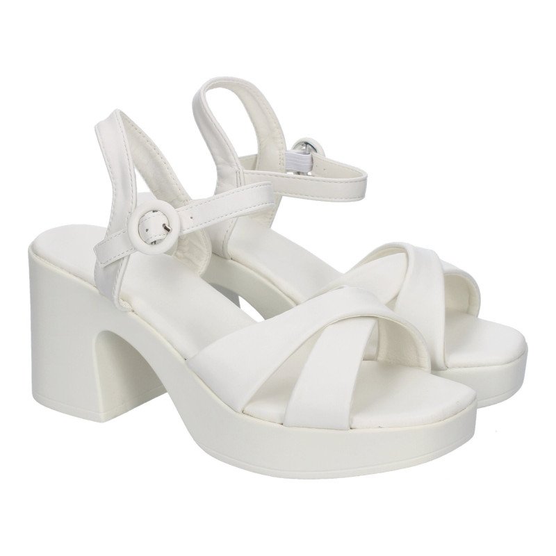 Sandalias de tacón cómodo fiesta para mujer color blanco 5Q100 Sandalias de tacón cómodo fiesta para mujer color blanco 5Q100