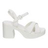 Sandalias de tacón cómodo fiesta para mujer color blanco 5Q100