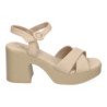 Sandalias de tacón cómodo fiesta para mujer color kaki 5Q100