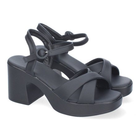 Sandalias de tacón cómodo fiesta para mujer color negro 5Q100