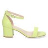 Sandalias de tacón bajo fiesta mujer hebilla color amarillo 6890