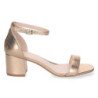 Sandalias de tacón bajo fiesta mujer hebilla color champán 6890