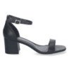 Sandalias de tacón bajo fiesta mujer hebilla color negro 6890
