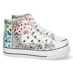 Zapatillas lona estampado amebas mujer blanco