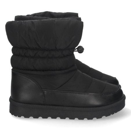 Botas bajas negras acolchadas cierre elástico mujer