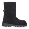 Botas planas estilo autralianas forradas de pelo mujer color negro