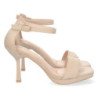 Sandalias de tacon fino para fiesta mujer color beige