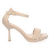 Sandalias de tacon fino para fiesta mujer color beige