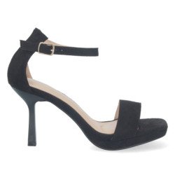 Sandalias de tacon fino para fiesta mujer color negro