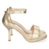 Sandalias doradas de tacon fino para fiesta mujer