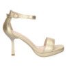 Sandalias doradas de tacon fino para fiesta mujer
