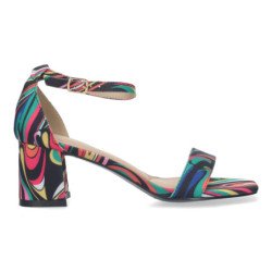 Sandalias de tacón multicolor para fiesta cómoda de mujer A-2401