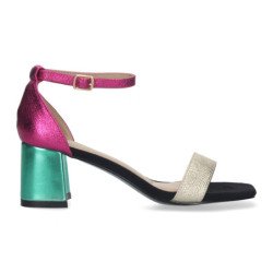 Sandalias de tacón para fiesta cómodo mujer multicolor A-2402