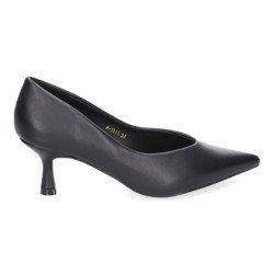 Zapatos tacón medio de salón para mujer color negro A-3311