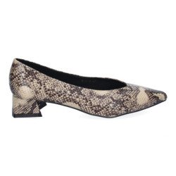 Zapatos tacón bajo de salón para mujer estampado animal serpiente A-3316