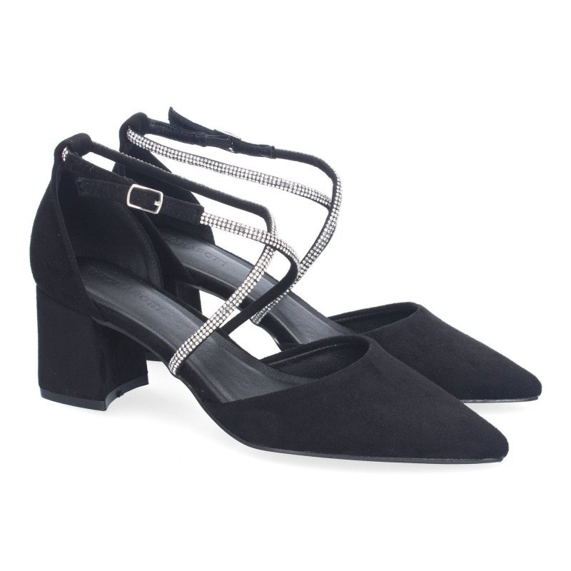 Sandalias de tacón elegantes para mujer color negro A-3431