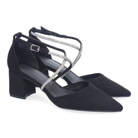 Sandalias de tacón elegantes para mujer color negro A-3431