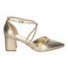 Sandalias doradas de tacón elegantes para mujer A-3431