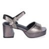Sandalias para vestir tacón medio cómodo mujer color gris A-3434