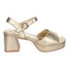 Sandalias doradas para vestir tacón medio cómodo mujer A-3434