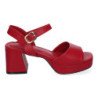Sandalias para vestir tacón medio cómodo mujer color rojo A-3434
