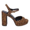 Sandalias de vestir tacón cómodo para mujer estampado animal A-3484