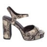 Sandalias de vestir tacón cómodo para mujer estampado serpiente A-3484