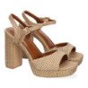 Sandalias de tacón fiesta cómodas para mujer color camel A-5167
