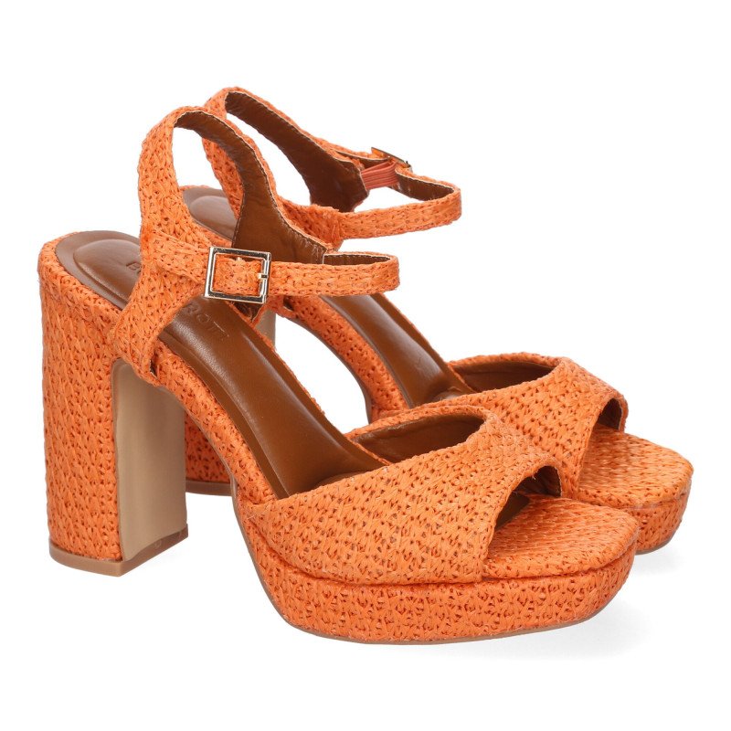 Sandalias de tacón fiesta cómodas para mujer color naranja A-5167 Sandalias de tacón fiesta cómodas para mujer color naranja A-5167