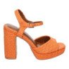 Sandalias de tacón fiesta cómodas para mujer color naranja A-5167