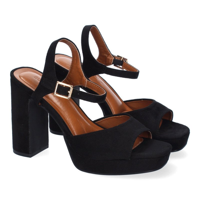 Sandalias de tacón fiesta cómodas para mujer color negro A-5167 Sandalias de tacón fiesta cómodas para mujer color negro A-5167